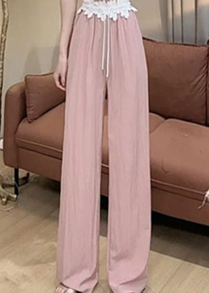 And Leg Wide Pants Two Pieces Hooded Fake Cute Sweatshirt Pink FashionChic