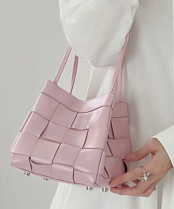 Cute Pink Faux Leather Braid Satchel Handbag UU1072 Bag-BGS240527