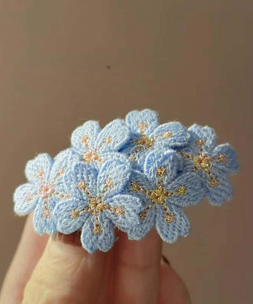 Cute Hairpin Pink Embroidery Knit Floral FashionChic