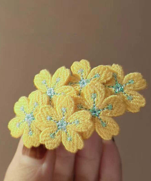 Cute Hairpin Pink Embroidery Knit Floral FashionChic
