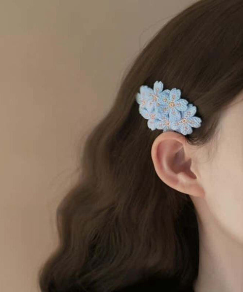 Cute Hairpin Pink Embroidery Knit Floral FashionChic