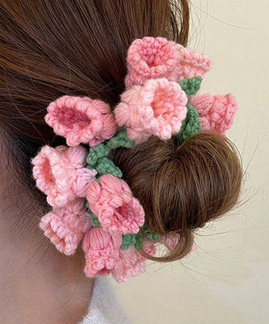 Cute Pink Knitted Cotton Thread Lily Of The Valley Hair Band YD045 ABC