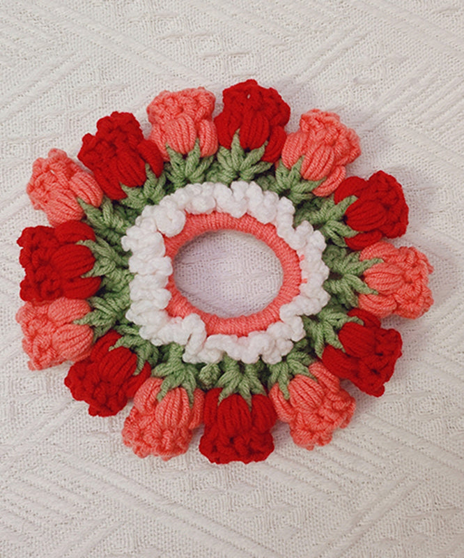 Cute Pink Knitted Cotton Thread Lily Of The Valley Hair Band YD045 ABC