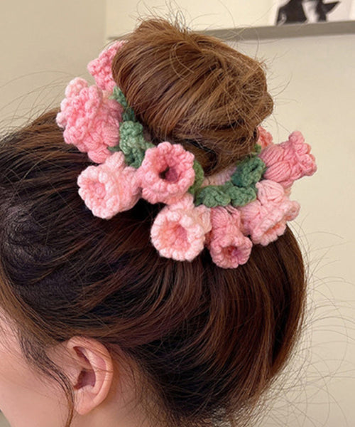Cute Pink Knitted Cotton Thread Lily Of The Valley Hair Band YD045 ABC