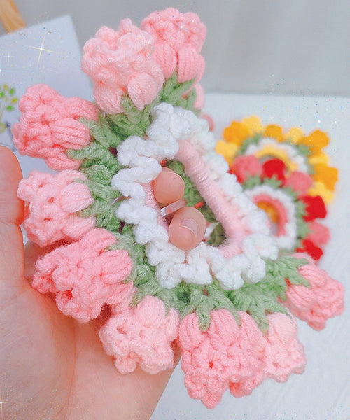 Cute Pink Knitted Cotton Thread Lily Of The Valley Hair Band YD045 ABC