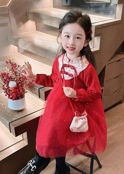 Cute Pink Patchwork Embroideried Tulle Kids Vacation Maxi Dresses Spring YE019 ABC