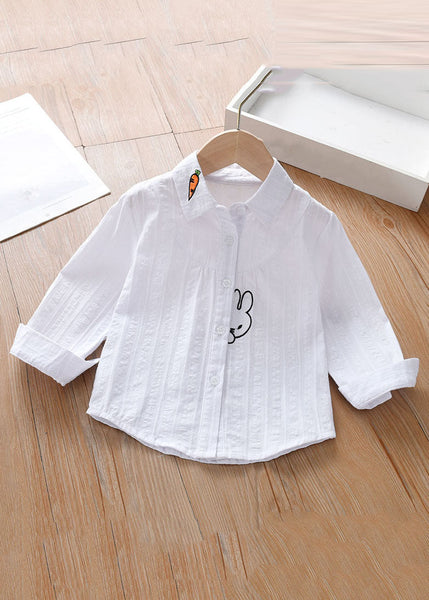 Cute Pink Peter Pan Collar Patchwork Button Kids Shirt Long Sleeve SS1006 MM-RCTZ-LTP240601
