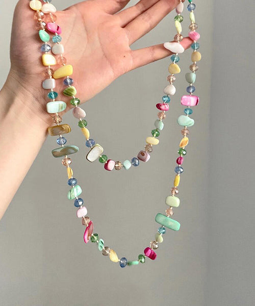 Bead Double-Layer Alloy Rainbow Asymmetrical Gratuated Cute Shell FashionChic