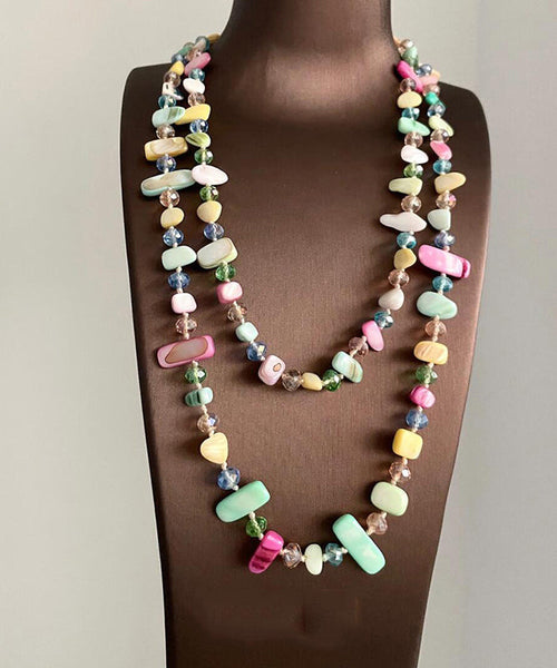 Bead Double-Layer Alloy Rainbow Asymmetrical Gratuated Cute Shell FashionChic