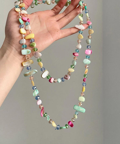 Bead Double-Layer Alloy Rainbow Asymmetrical Gratuated Cute Shell FashionChic