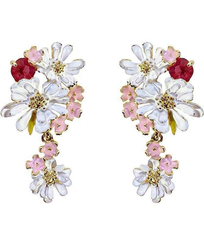 Cute Floral Copper Rainbow Drip Earrings Glaze Drop FashionChic