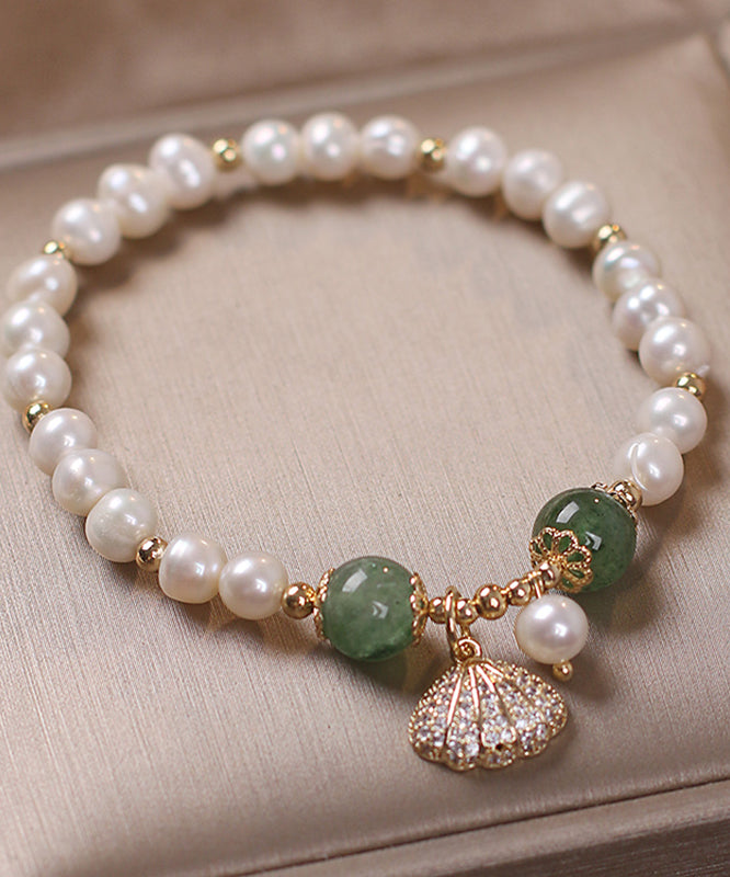 Pearl Bracelet Shell Cute Alloy Red Zircon Charm FashionChic