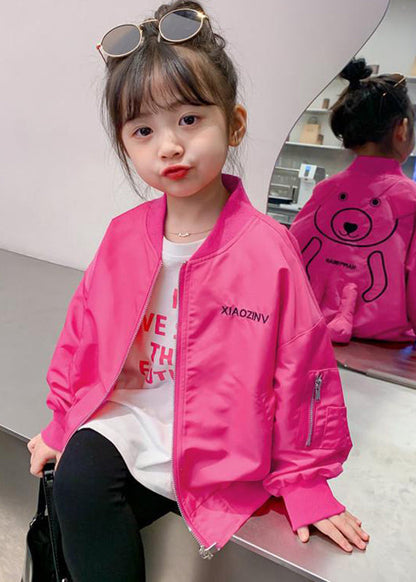 Cute Rose O-Neck Graphic Patchwork Girls Coats Fall QV027 MM-RCTZCGTS241026