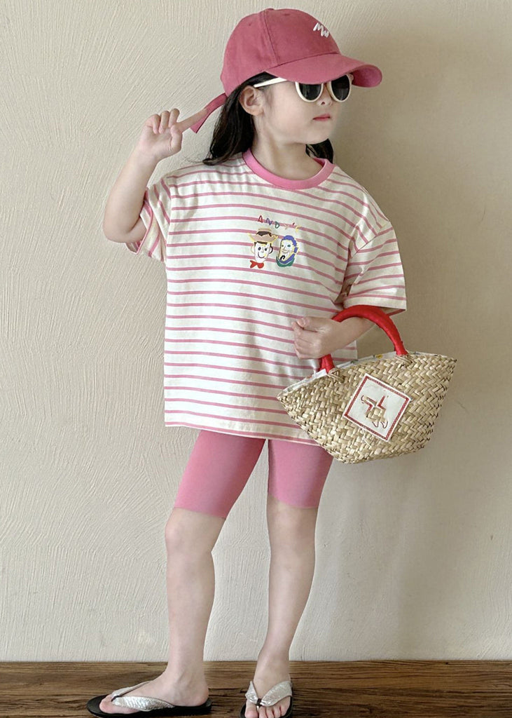 Cute Striped Kids T Shirt And Shorts Two Piece Set Summer YU1068 WS-RCTZ-TPGIEC240529