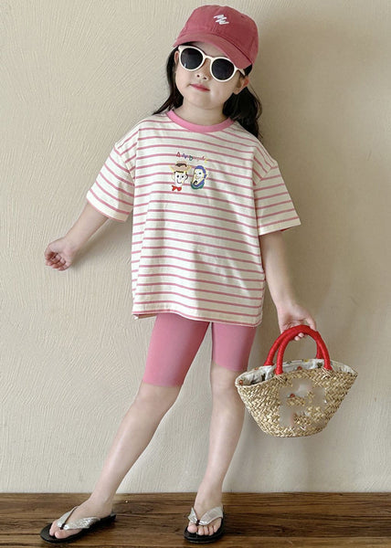 Cute Striped Kids T Shirt And Shorts Two Piece Set Summer YU1068 WS-RCTZ-TPGIEC240529