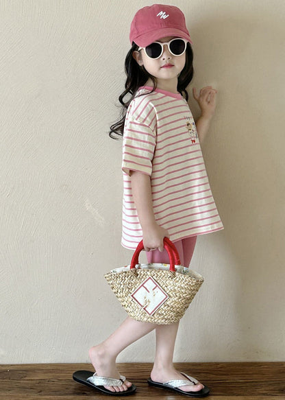 Cute Striped Kids T Shirt And Shorts Two Piece Set Summer YU1068 WS-RCTZ-TPGIEC240529