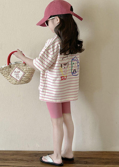 Cute Striped Kids T Shirt And Shorts Two Piece Set Summer YU1068 WS-RCTZ-TPGIEC240529