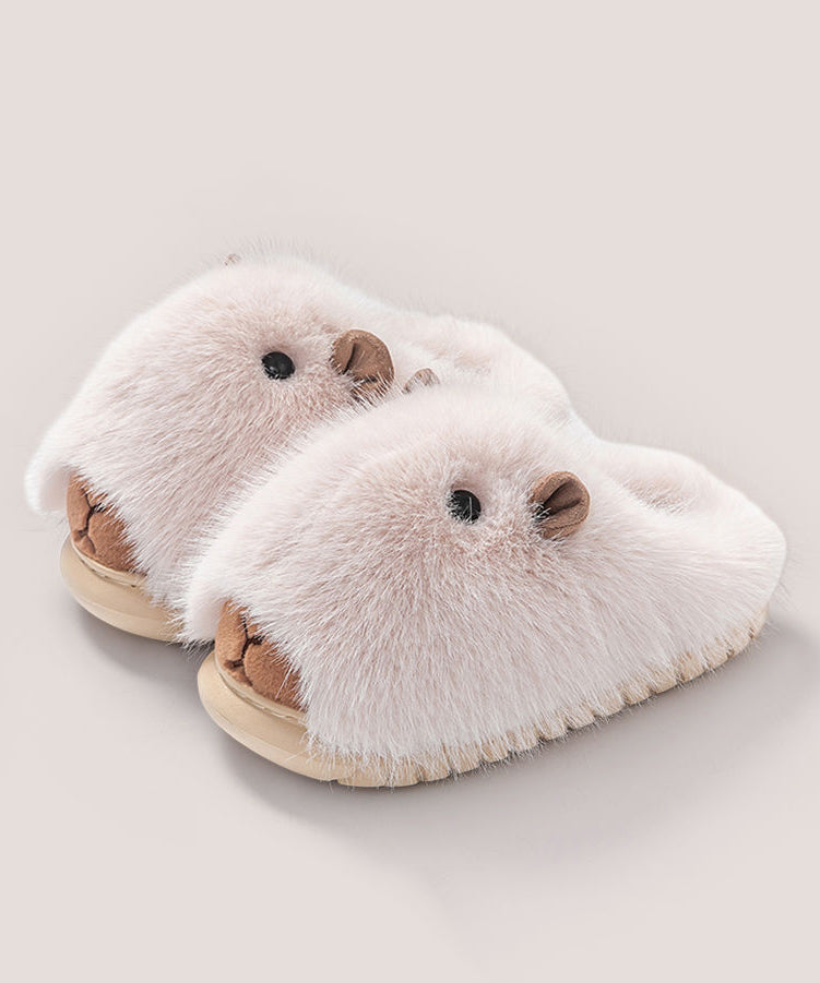 Cute Stylish Comfy Fuzzy Fur Slippers Shoes Brown TQ065 ABC