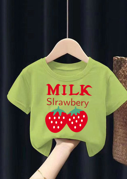 Cute White Graphic Print Patchwork Kids Tops Summer YU1089 WS-RCTZ-STP240529