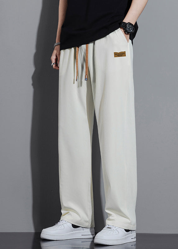 Oversized Cotton Spring Cute Trousers Mens Pants White FashionChic