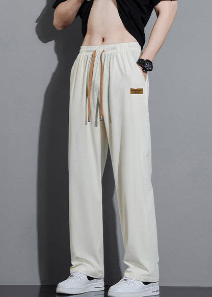 Oversized Cotton Spring Cute Trousers Mens Pants White FashionChic