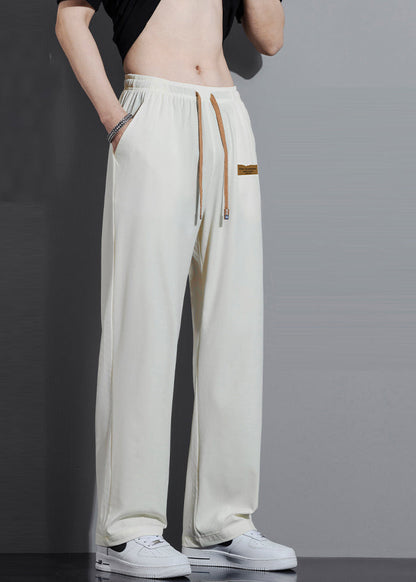 Oversized Cotton Spring Cute Trousers Mens Pants White FashionChic