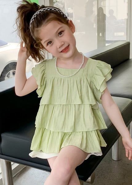 Cute White Square Collar Patchwork Kids Shirt Summer SS1014 MM-RCTZ-STP240601