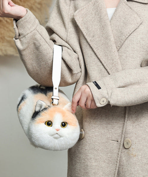 Yellow Cat Fuzzy Creative Cute Bag Shoulder Fur FashionChic