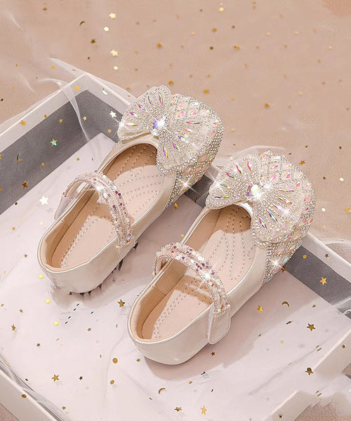Shoes Zircon Kids Strap DIY Buckle Beige Flat FashionChic