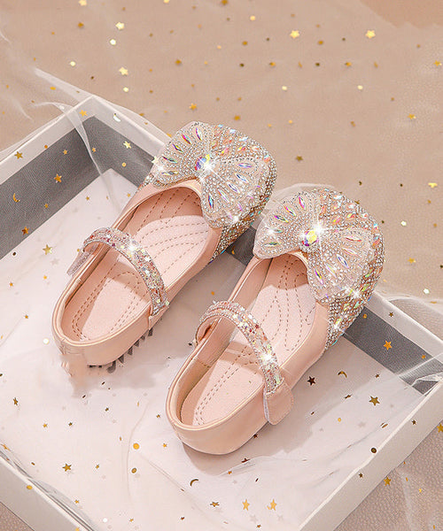 Shoes Zircon Kids Strap DIY Buckle Beige Flat FashionChic