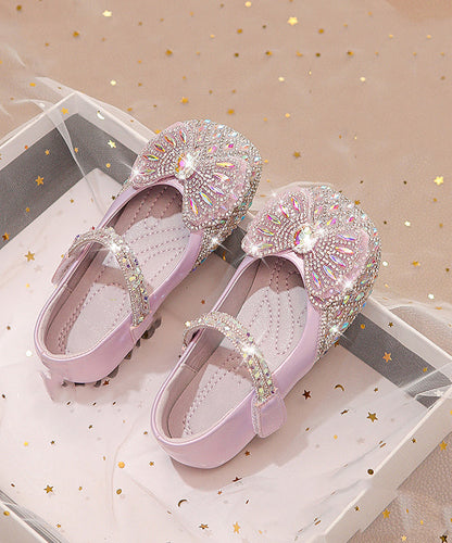 Shoes Zircon Kids Strap DIY Buckle Beige Flat FashionChic