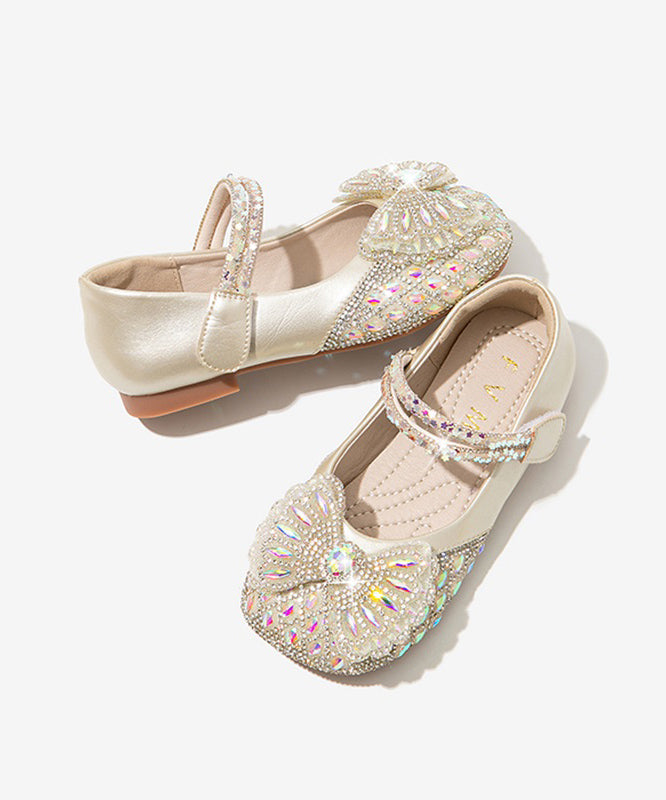 Shoes Zircon Kids Strap DIY Buckle Beige Flat FashionChic
