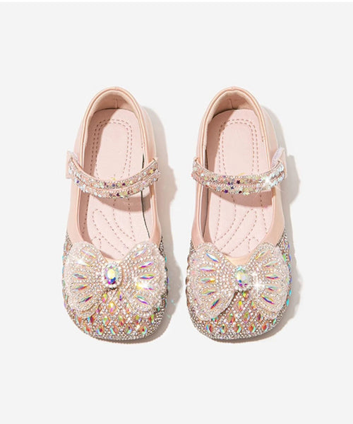 Shoes Zircon Kids Strap DIY Buckle Beige Flat FashionChic