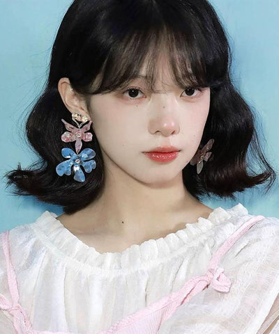 Drop Iris Resin Colorblock Earrings DIY Alloy FashionChic