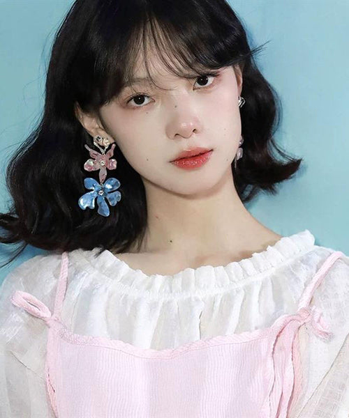 Drop Iris Resin Colorblock Earrings DIY Alloy FashionChic