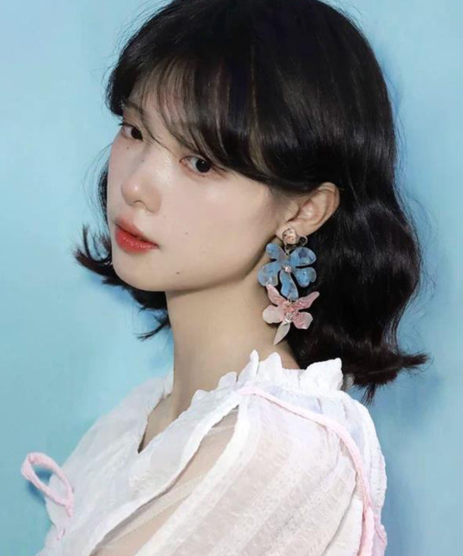 Drop Iris Resin Colorblock Earrings DIY Alloy FashionChic