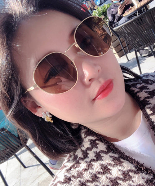 DIY Floral Stud Zircon Earrings Crystal Colorblock Alloy FashionChic