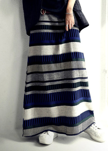 A DIY Skirts Fall Colorblock Line Striped Knit FashionChic
