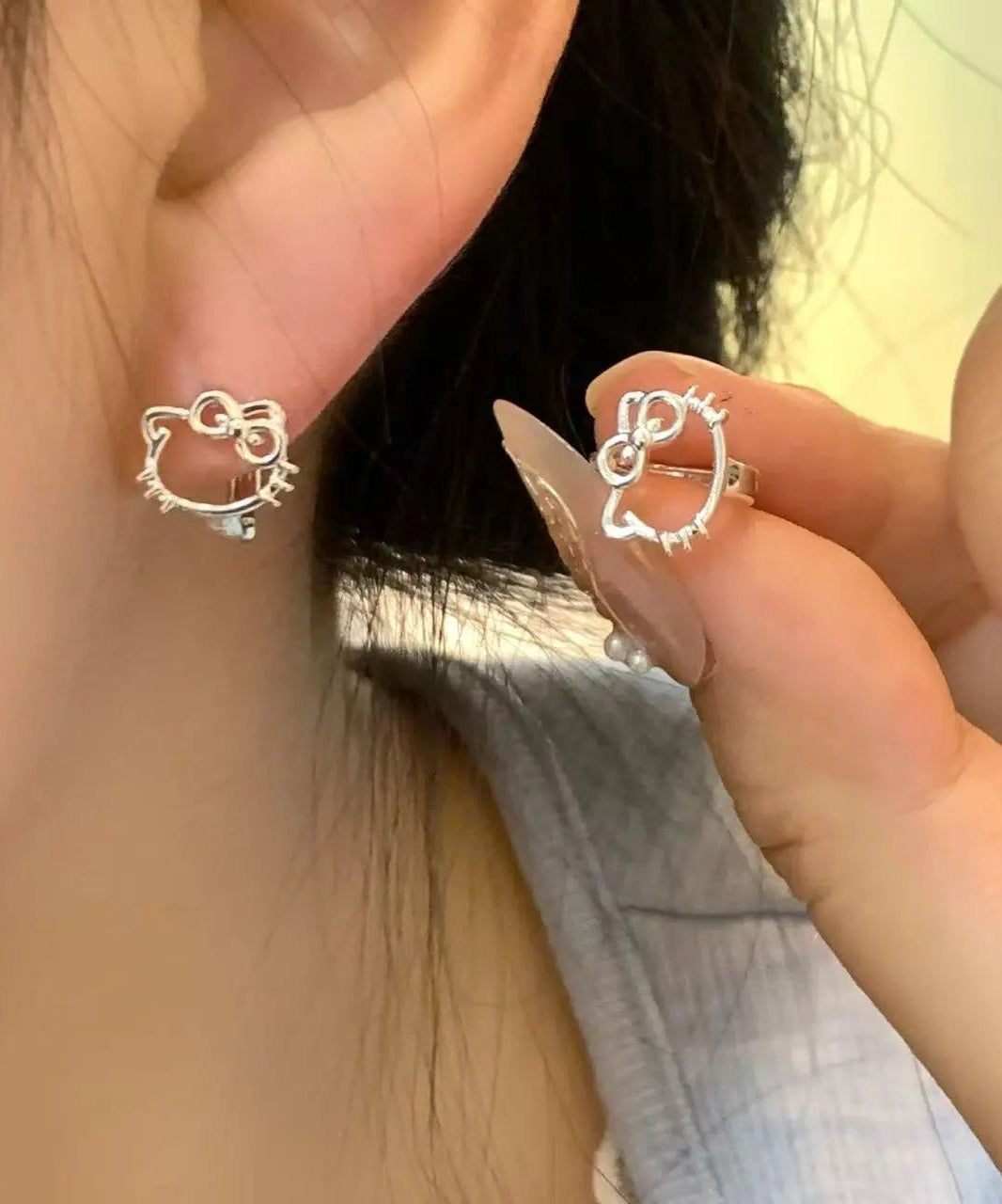 Earrings Cat Zircon DIY Copper Stud KT FashionChic