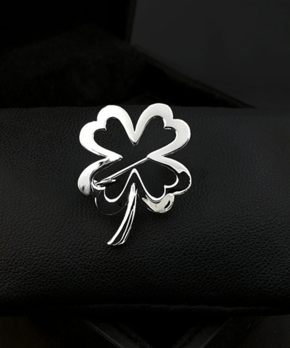 DIY Gold Stainless Steel Four Leaf Clover Hollow Out Brooches WP001 JEW-BRO241112