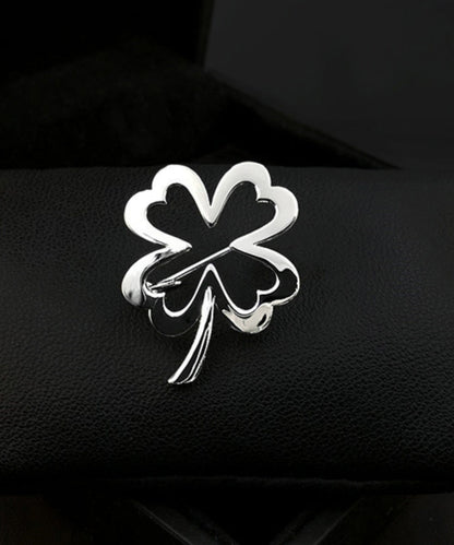 DIY Gold Stainless Steel Four Leaf Clover Hollow Out Brooches WP001 JEW-BRO241112