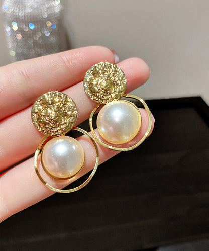 DIY Gold Sterling Silver Alloy Pearl Stud Earrings KX1022 Ada Fashion