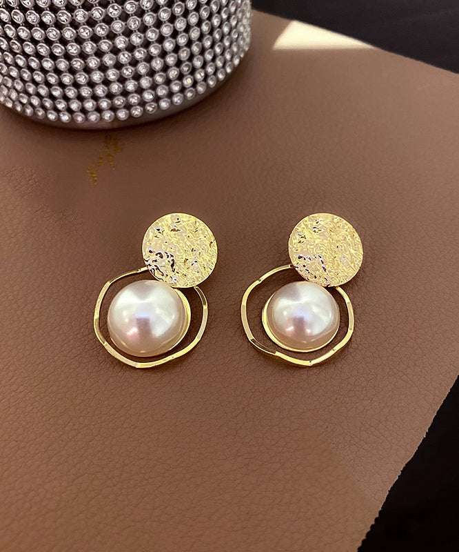 DIY Gold Sterling Silver Alloy Pearl Stud Earrings KX1022 Ada Fashion