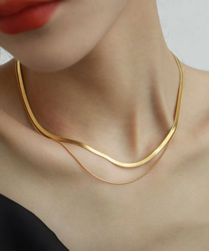 DIY Gold Sterling Silver Bilayer Necklace PO078 JEW-NLC240729