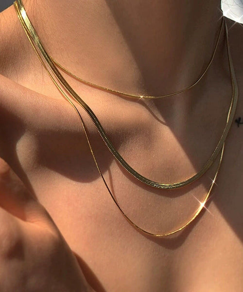 DIY Gold Sterling Silver Bilayer Necklace PO078 JEW-NLC240729