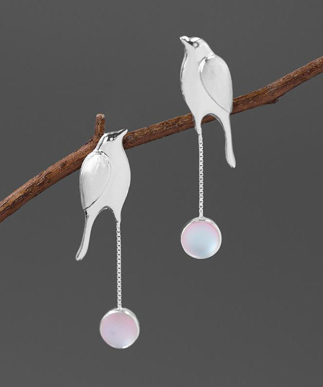 DIY Gold Sterling Silver Overgild Coloured Glaze Little Bird Drop Earrings QQ024 JEW-EAR240811