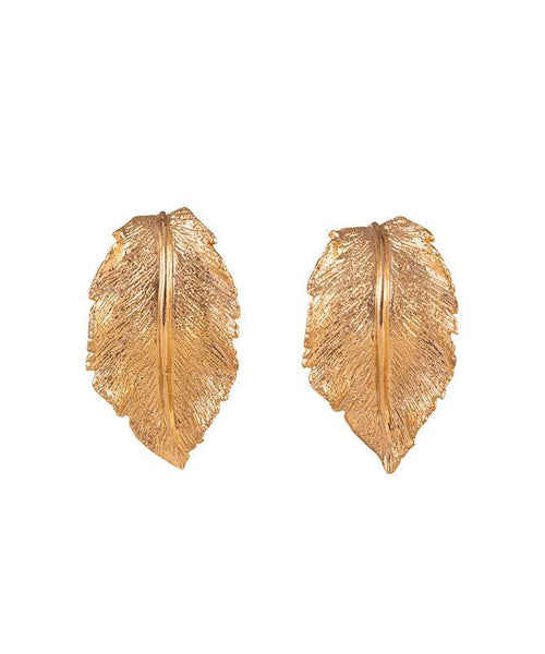 DIY Earrings Leaf Hoop Overgild Sterling Silver Gold FashionChic