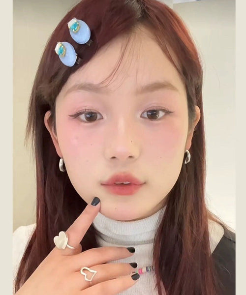 A Hairpin Pair DIY Love Green Acrylic Zircon FashionChic