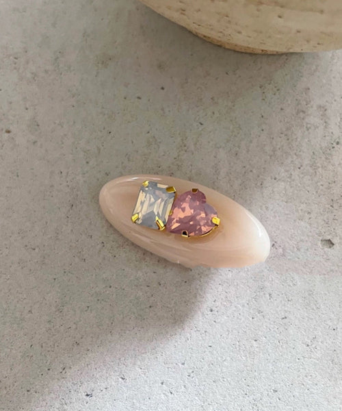 A Hairpin Pair DIY Love Green Acrylic Zircon FashionChic