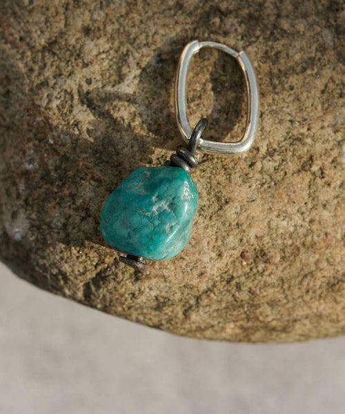 Earrings Drop Green Turquois Sterling Single DIY Silver FashionChic